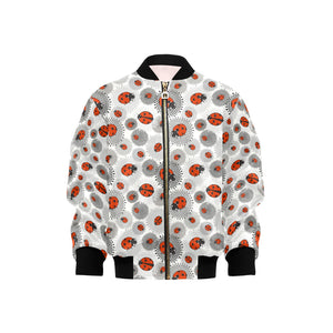 Ladybug Pattern Print Design 05 Kids' Boys' Girls' Bomber Jacket