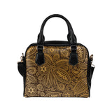 cacao beans tribal polynesian pattern background Shoulder Handbag