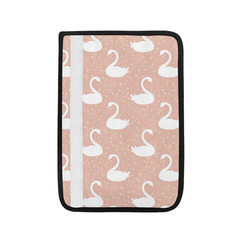 Swan flower light pink background Car Seat Belt Cover