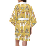 Camels ethnic motif pattern Women's Short Kimono Robe