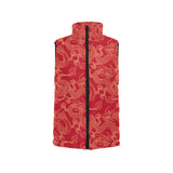 Gold dragons red background Women's Padded Vest