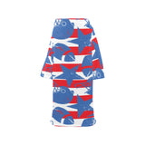 American football ball star stripes pattern Blanket Robe with Sleeves