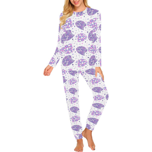 Hedgehog Pattern Print Design 04 Women's All Over Print Pajama Set