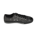 Pizza pattern Men's Low Top Canvas Shoes Black