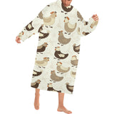 Cute rooster chicken cock Blanket Robe with Sleeves