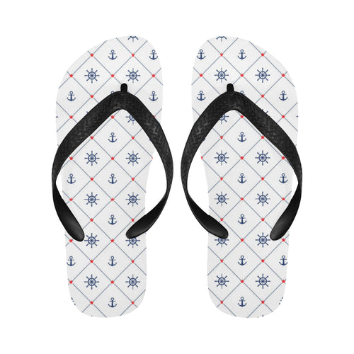 Anchor rudder nautical design pattern Unisex Flip Flops