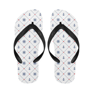 Anchor rudder nautical design pattern Unisex Flip Flops