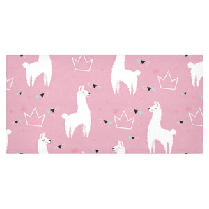 Llama Alpaca pink background Tablecloth