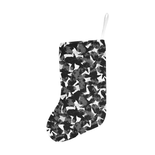 Crow illustration pattern Christmas Stocking