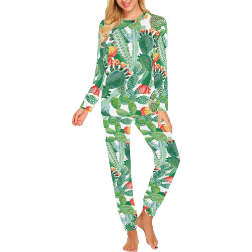 Cactus design pattern copy Women's All Over Print Pajama Set