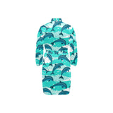 Dolphin sea pattern Men's Long Sleeve Belted Night Robe