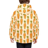 Carrot Pattern Print Design 04 Kids' Boys' Girls' Padded Hooded Jacket