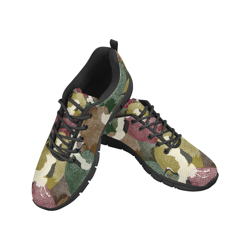 Japanese cranes flying forest dot pattern Men's Sneaker Shoes
