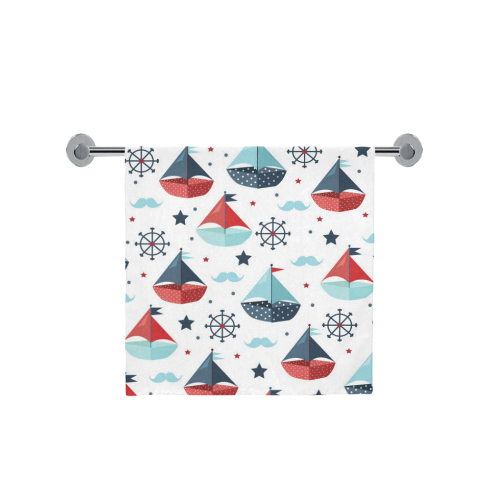 Cute color paper sailboat pattern Bath Towel