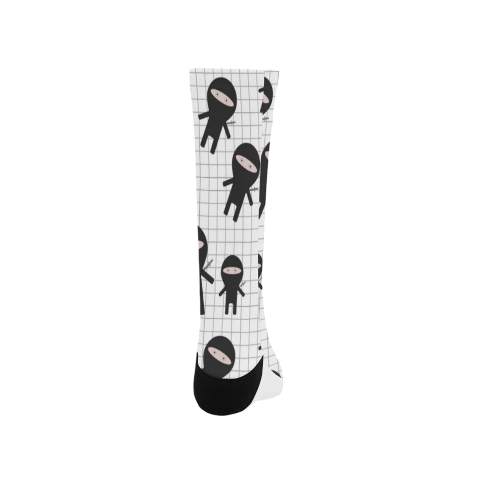 Ninja pattern plaid background Crew Socks