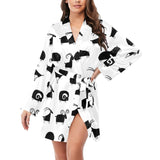 Goat ram pattern Women's Long Sleeve Belted Night Robe
