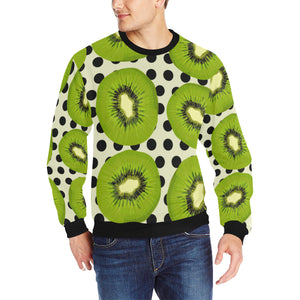 kiwi black dot background Men's Crew Neck Sweatshirt