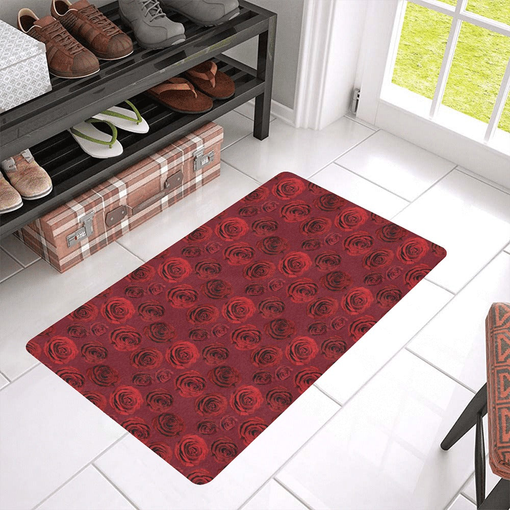 Rose Pattern Print Design 03 Doormat