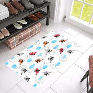 Watercolor helicopter cloud pattern Doormat