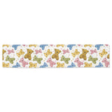 Teddy Bear Pattern Print Design 01 Table Runner
