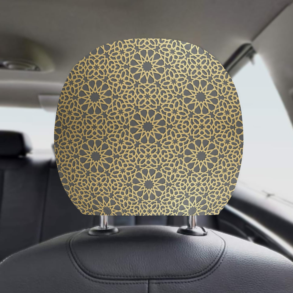arabic star gold pattern Car Headrest Cover