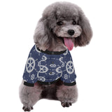 nautical steering wheel design pattern All Over Print Pet Dog Round Neck Fuzzy Shirt