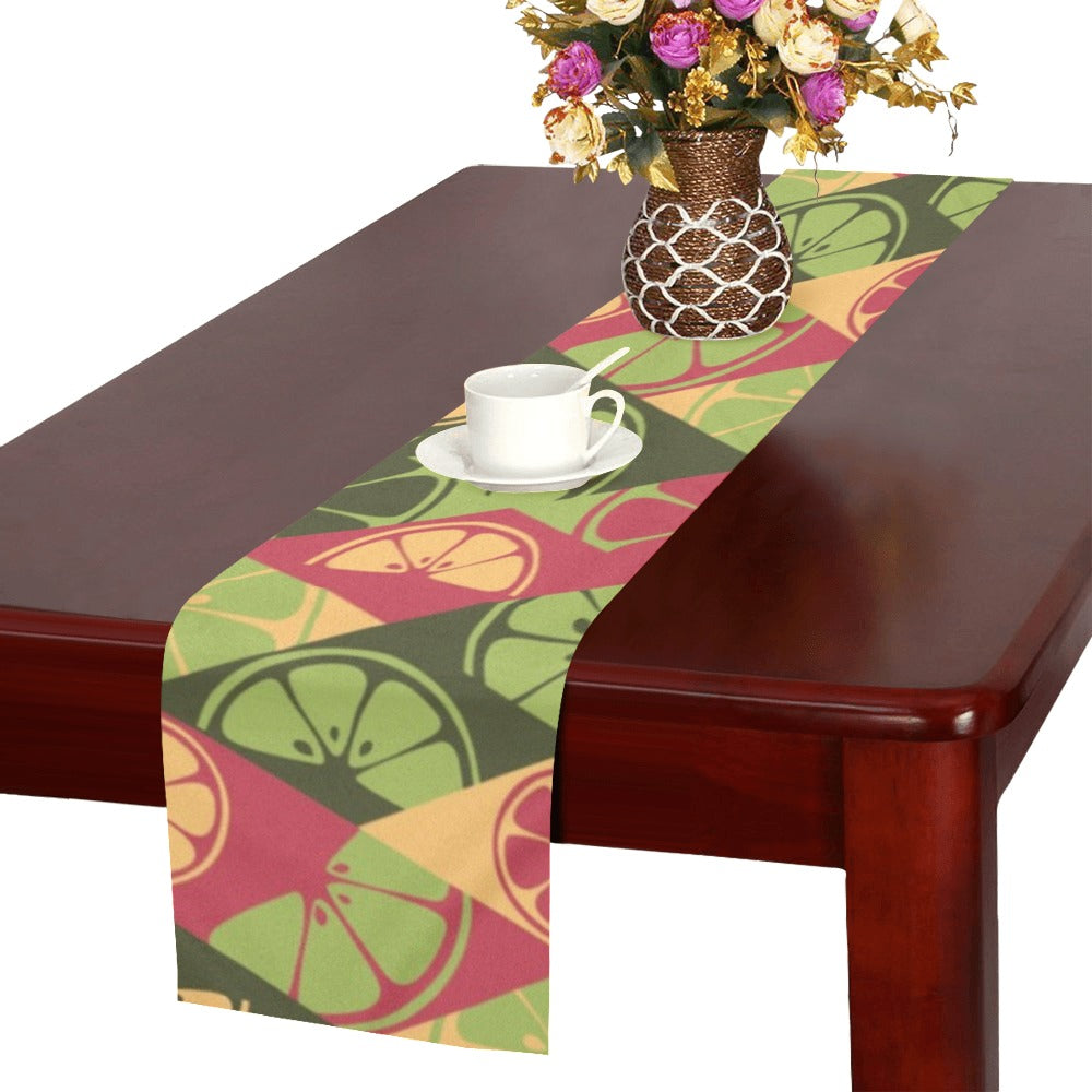 Cool Geometric lime pattern Table Runner