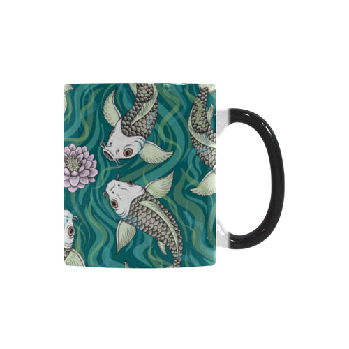 Koi Fish Carp Fish lotus pattern Morphing Mug Heat Changing Mug