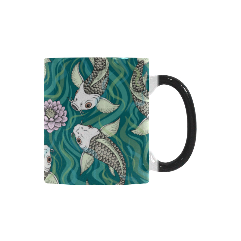 Koi Fish Carp Fish lotus pattern Morphing Mug Heat Changing Mug