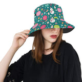 Snowman bird decorative elements christmas pattern Unisex Bucket Hat