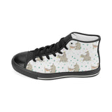 Cute Rhino pattern background Women's High Top Canvas Shoes Black