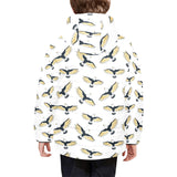 Eagle Pattern Print Design 03 Kids' Boys' Girls' Padded Hooded Jacket