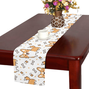 Cute corgi heart star bone pattern Table Runner