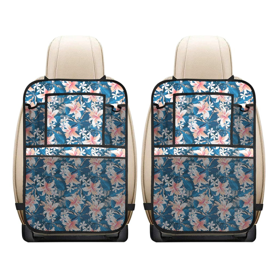 Hibiscus Pattern Print Design 02 Car Seat Back Organizer