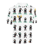 Cute ninja katana sword pattern Men's All Over Print Polo Shirt