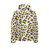 Gray Leopard print pattern Kids' Boys' Girls' Padded Hooded Jacket