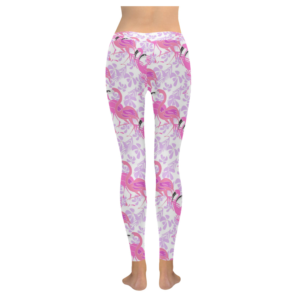 Pink flamingo flower pattern Women's Legging Fulfilled In US