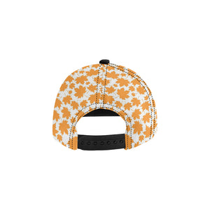 Orange Maple Leaf pattern All Over Print Snapback Cap