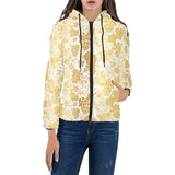 Gold grape pattern Women's Padded Hooded Jacket