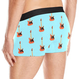 electric guitar pattern light blue background Men's All Over Print Boxer Briefs Men's Underwear