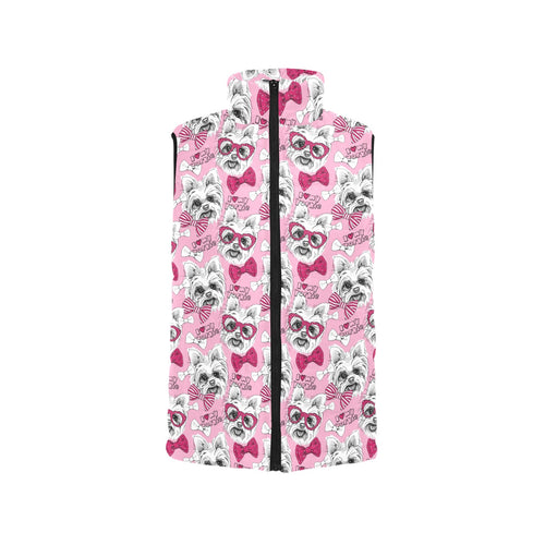 Yorkshire Terrier Pattern Print Design 03 Men's Padded Vest