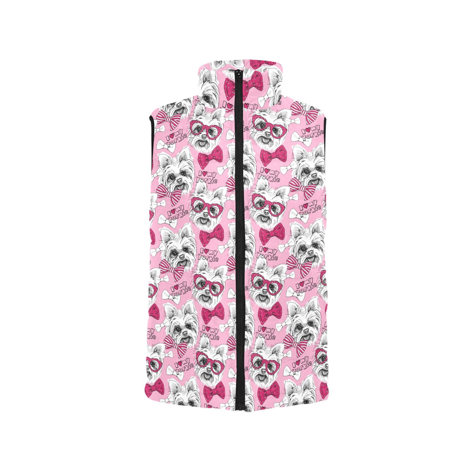 Yorkshire Terrier Pattern Print Design 03 Men's Padded Vest