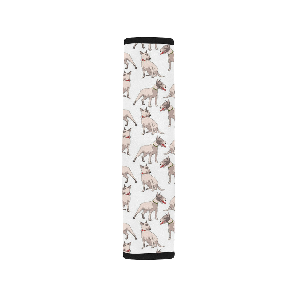 Bull Terrier Pattern Print Design 04 Car Seat Belt Cover