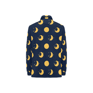 Moon star pattern Women's Long Sleeve Polo Shirt