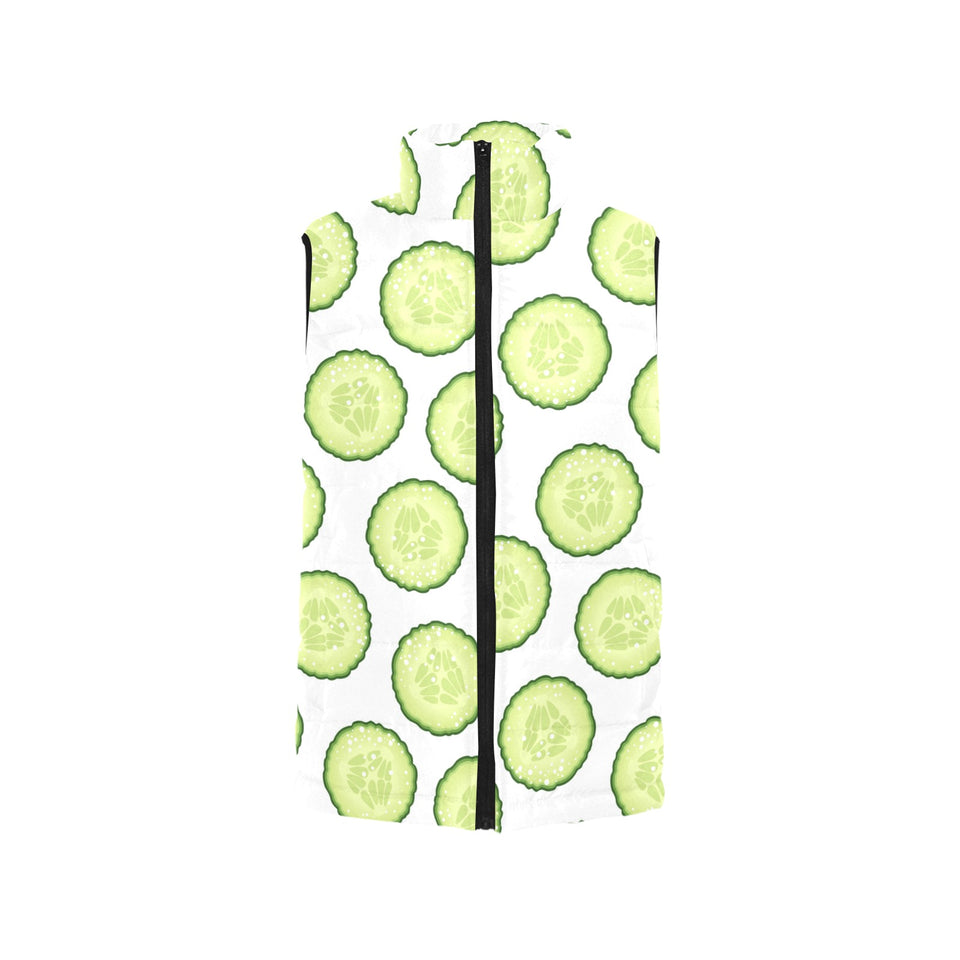 Cucumber slices pattern Women's Padded Vest
