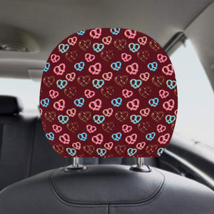 Pretzels Pattern Print Design 05 Car Headrest Cover