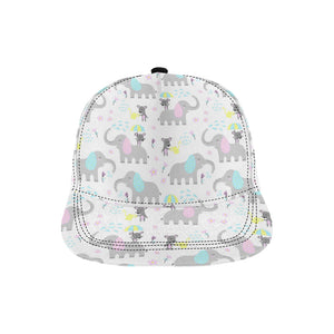 Cute elephant mouse pattern All Over Print Snapback Cap