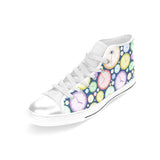 Colorful clock background Women's High Top Canvas Shoes White