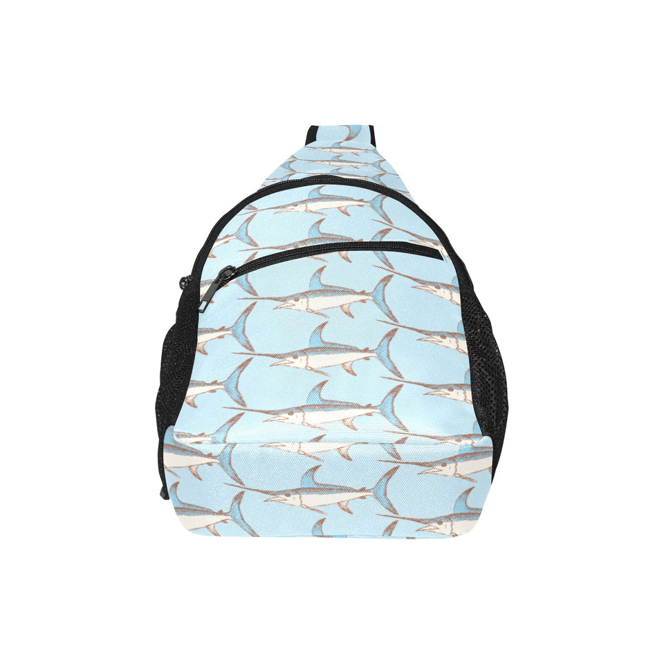 Swordfish Pattern Print Design 01 All Over Print Chest Bag