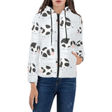 Cute cows pattern Women's Padded Hooded Jacket